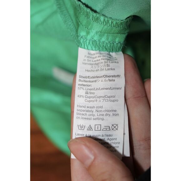 Womens J.Crew Drapey AM950 Kelly Green Linen Satin High Rise Shorts Size 6 NWT - Picture 5 of 11